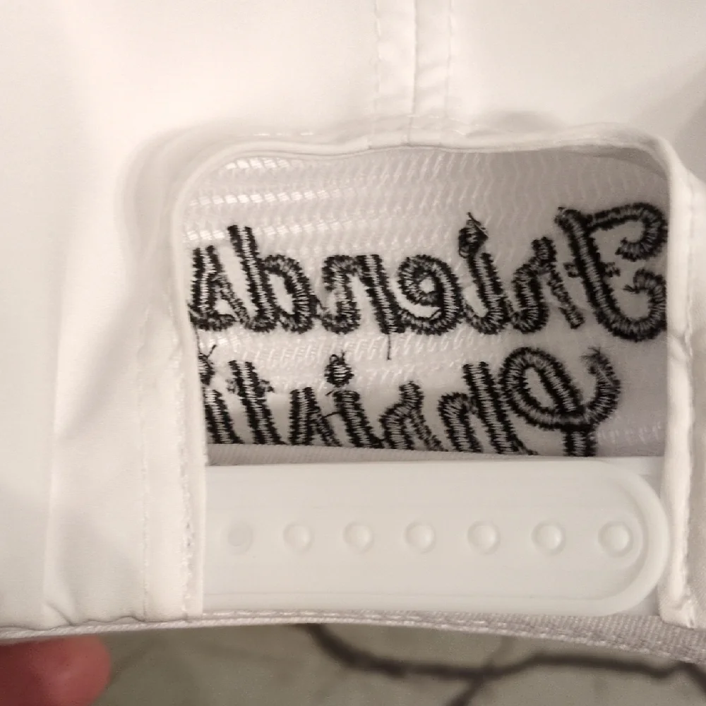 Port Authority White Cap with Black Label - Picture 3 of 3